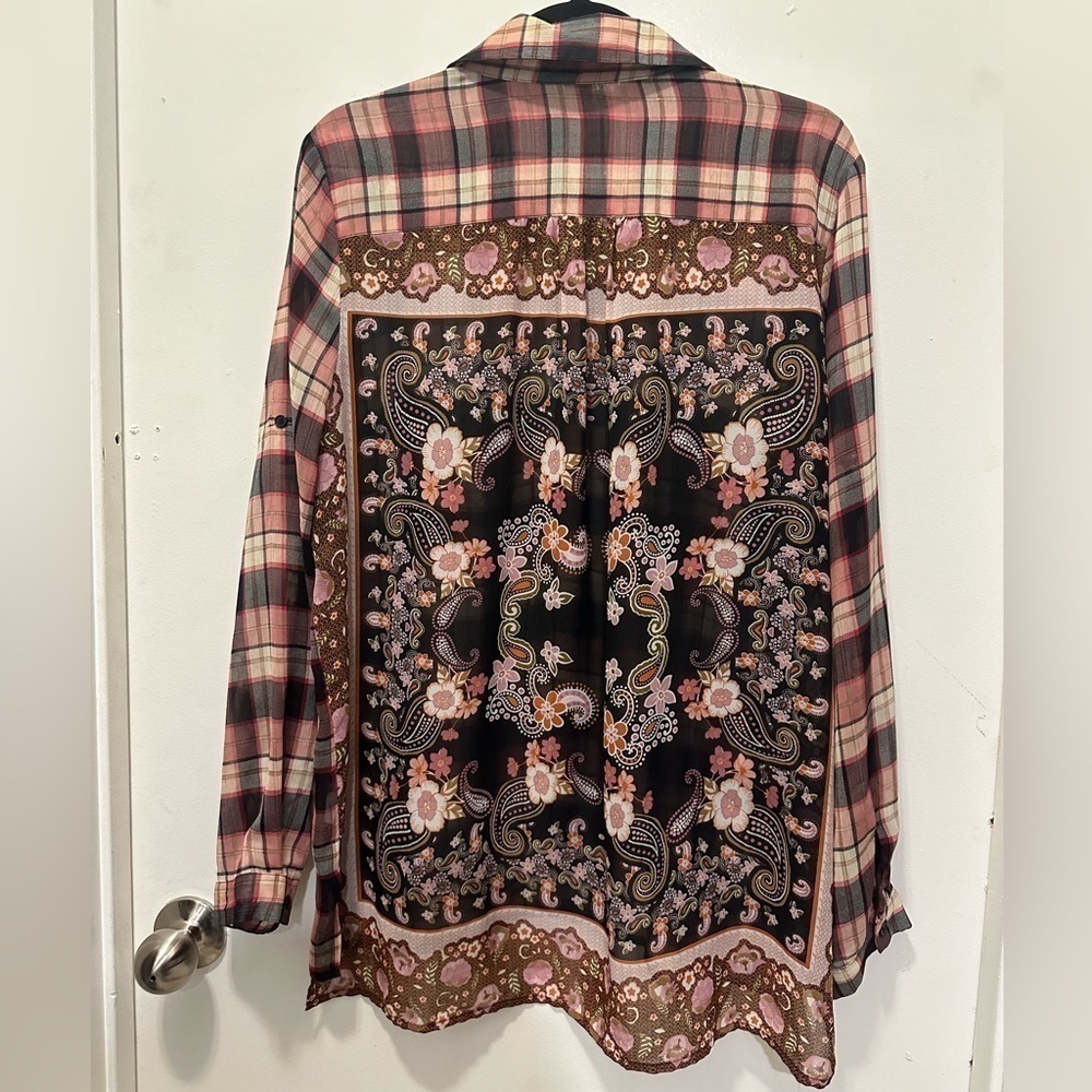 Floral Plaid Button Down Shirt